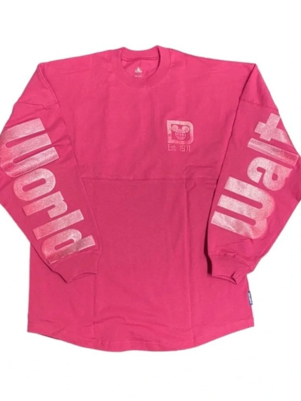 Walt Disney World Pink Ombre Glitter Long Sleeve Spirit Jersey Shirt size Small